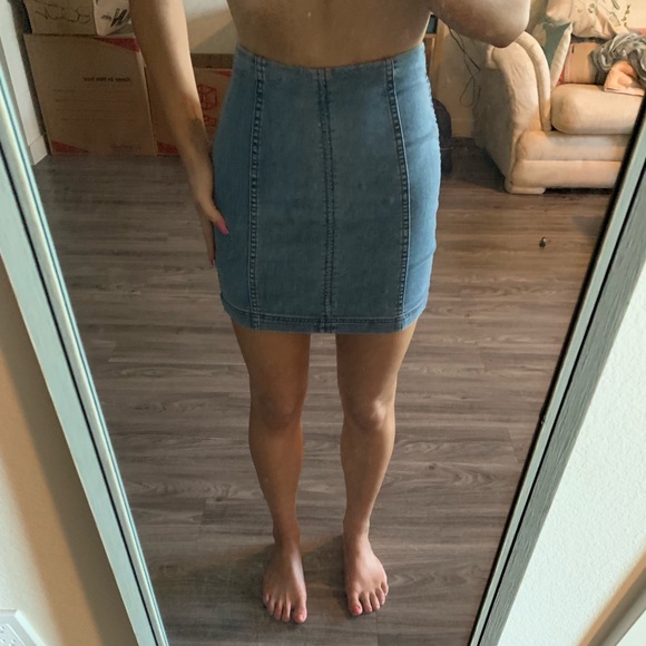 Free People Dresses & Skirts - Free people blue denim skirt size 0